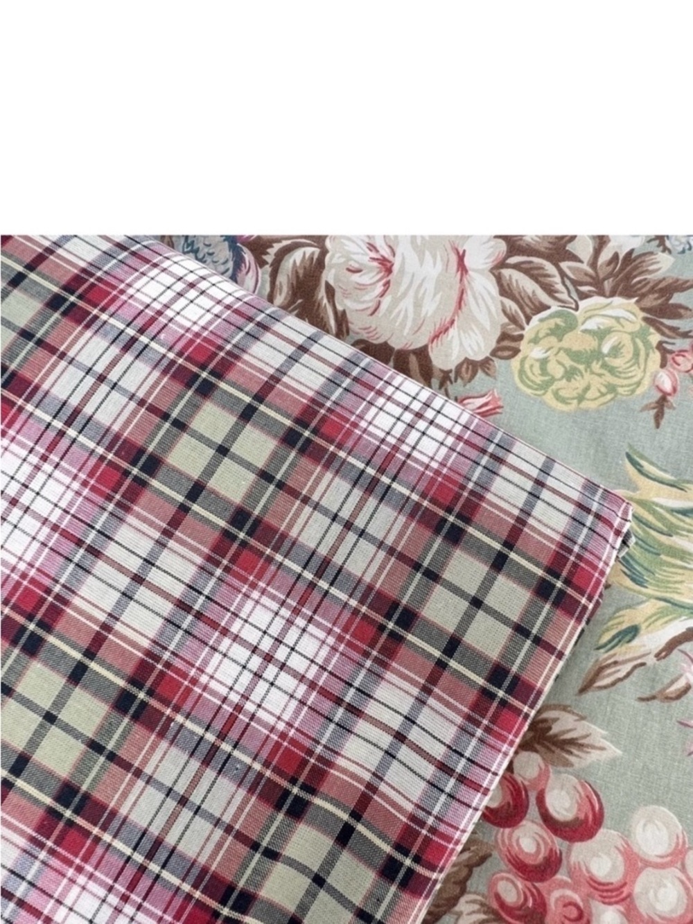 Vintage Ralph Lauren Elgin Plaid Full Flat Sheet New NWT (matches Charlotte)